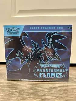 Auc#3 Pokemon Mega Evolution Phantasmal Flames Elite Trainer Box ETB Sealed New - Image 1