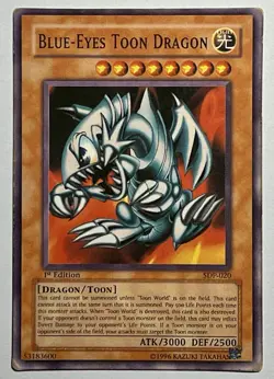 Blue-Eyes Toon Dragon SDP-020 (MP) •MISPRINT• 1st Edition Common Yu-Gi-Oh! 1996 - Image 1