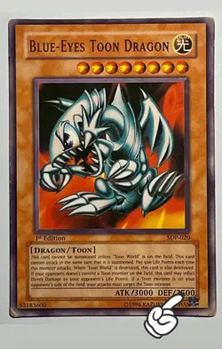 Blue-Eyes Toon Dragon SDP-020 (MP) •MISPRINT• 1st Edition Common Yu-Gi-Oh! 1996 - Image 3
