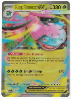 POKEMON MEGA VENUSAUR EX 3D LENTICULAR JUMBO 5x7 CARD VERY RARE MINT - Image 1