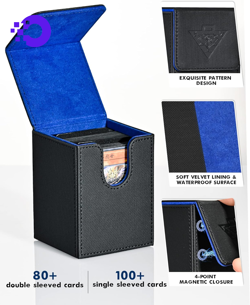 Card Deck Box Fits MTG Yu-Gi-Oh! TCG Card Storage Box with Dividers Holds 100+ - Image 3