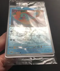 Squirtle 007/165 Pokemon Card 151 Center 2023 REVERSE HOLO PROMO NEW - Image 4
