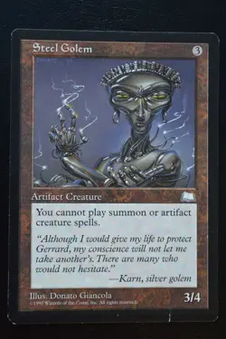 Magic The Gathering MTG STEEL GOLEM Weatherlight HP Damaged - Image 1