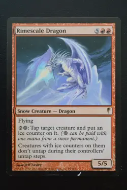 Magic The Gathering MTG RIMESCALE DRAGON Coldsnap HP Damaged - Image 1