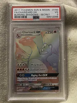2017 Pokemon Sun & Moon FA/Charizard GX Burning Shadows PSA 3 - Image 1