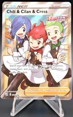 Pokemon Chili & Cilan & Cress Full Art Trainer 258/264 Fusion Strike Holo NM - Image 1