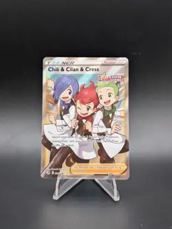 Pokemon Chili & Cilan & Cress Full Art Trainer 258/264 Fusion Strike Holo NM - Image 2