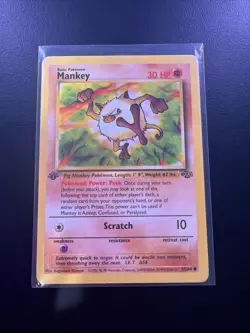Mankey - 55/64 - Common - 1st Edition MP English Pokemon Jungle - Image 1