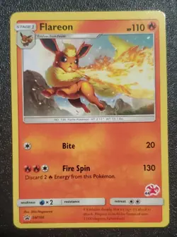 Pokemon TCG Flareon SM186 Sun & Moon Black Star Promo Battle Academy Stamp NM/M - Image 1