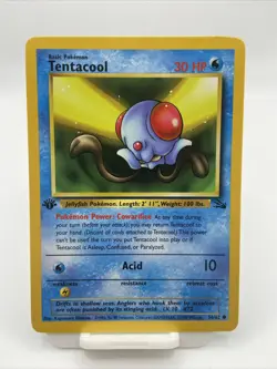 First Edition TENTACOOL #56/62 COMMON 1st Edition FOSSIL SET Pokemon - LP - Image 1