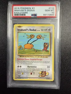 2016 Pokemon XY Evolutions ImakuniU’s Doduo 112/108 PSA 10 GEM MINT - Image 1