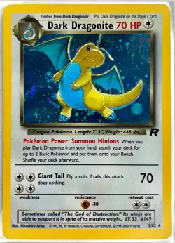 Pokemon TCG Team Rocket Dark Dragonite 5/82 Rare Holo WOTC NM-LP+ ? - Image 1