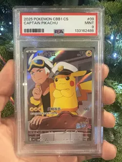 Pokemon Captain Pikachu Gem Pk. Vol. 1 CHINESE Full Art #09 PSA 9 Mint - Image 1