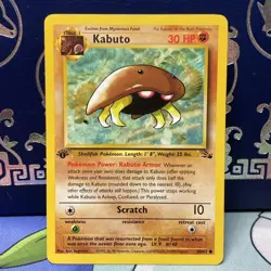 Kabuto - 1st Edition - Fossil 50/62 - LP/NM Condition - Pokemon TCG WOTC 1999 - Image 1