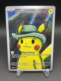 Pikachu with Grey Felt Hat #11 - After Skool Hobby V1 - Pokemon Fan Art Van Gogh - Image 1
