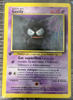 Pokemon Base Set Italian Edizione 1 Gastly 50/102 Common - Damaged, US Shipper - Image 1