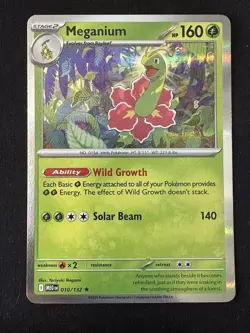 POKEMON TCG MEGANIUM 010/132 MEGA EVOLUTION HOLO CARD ENGLISH - Image 1