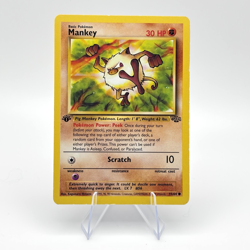 Mankey 1st Edition Common Jungle 55/64 1999 Vintage WOTC Pokemon Card LP - Image 1