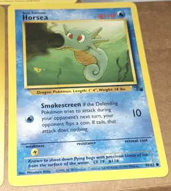 1996 Misty's Horsea No.116 Leaders' Stadium & Fossil #49 Pokemon TCG + Card Lot - Image 3