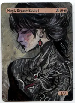 Nogi, Draco-Zealot MTG Altered art MAGIC Hand Painted Card Commander - Image 1