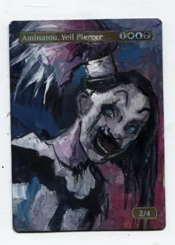 Aminatou, Veil Percer MTG Altered art MAGIC Hand Painted Card Commander - Image 1