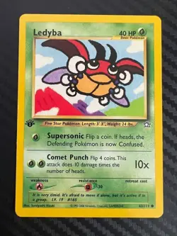 Pokemon TCG 63/111 Ledyba Neo Genesis 1st Ed Common VLP - Image 1