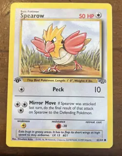 1999 Pokemon TCG - SPEAROW - 1st Edition 62/64 First Jungle Original 👀 - Image 1