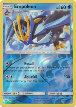 Pokemon - Empoleon - 56/236 - Rare - Reverse Holo - Sun & Moon Cosmic Eclipse - - Image 1