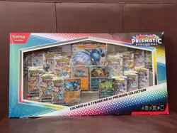 Pokemon TCG Prismatic Evolutions Lucario ex & Tyranitar ex Box - DAMAGED - Image 1