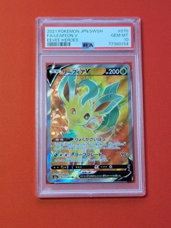 PSA 10 Leafeon V 070/069 SR Eevee Heroes Japanese Full Art Holo Rare Pokemon TCG - Image 1