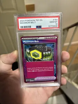 Pokemon Temporal Forces Maximum Belt Trainer 154/1622024 PSA 10 Gem Mint - Image 1