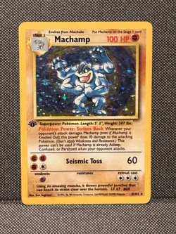 Machamp 8/102 1st Edition Base Set Holo Rare 1999 Pokemon LP / MP - Image 1