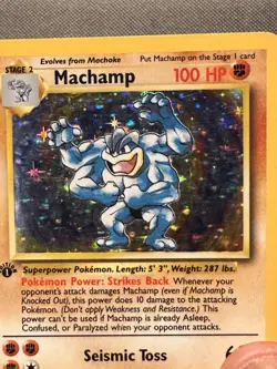 Machamp 8/102 1st Edition Base Set Holo Rare 1999 Pokemon LP / MP - Image 2