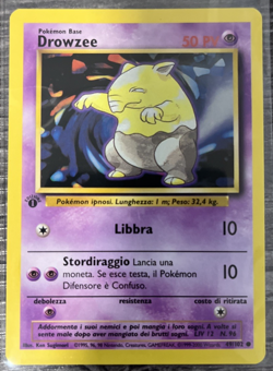 Pokemon Base Set Italian Edizione 1 Drowzee 49/102 Common MP, US Shipper - Image 1