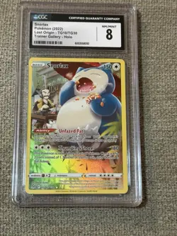 2022 POKEMON SWORD & SHIELD LOST ORIGIN #TG10 FULL ART/SNORLAX CGC 8 - Image 1