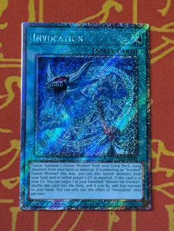 YUGIOH INVOCATION PLATINUM SECRET RARE 1ST EDITION NM RA04-EN281 - Image 1