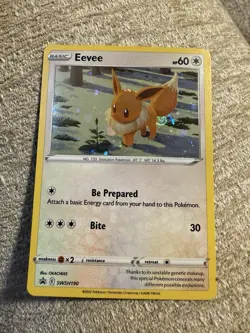 Eevee *HD FART SWIRL* Galaxy SWSH190 Pokemon Card Black Star Promo Card Holo NM - Image 2