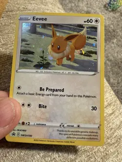 Eevee *HD FART SWIRL* Galaxy SWSH190 Pokemon Card Black Star Promo Card Holo NM - Image 3