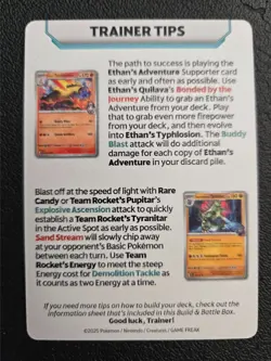 Ethan's Ho-Oh Trainer Tips Art Card - Pokemon Destined Rivals TCG Prerelease - Image 2