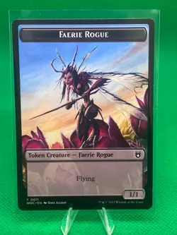 MTG Wilds of Eldraine Commander - Faerie Rogue 1/1 & Pirate 4/2 [Token] - Image 1