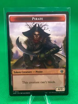 MTG Wilds of Eldraine Commander - Faerie Rogue 1/1 & Pirate 4/2 [Token] - Image 2