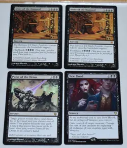 4x Black Rare Sorcery New Blood, Pulse of the Dross & Army Of The Damned - Image 1