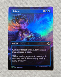 MTG Foil Refute Borderless Extended Foundations NM - Image 1