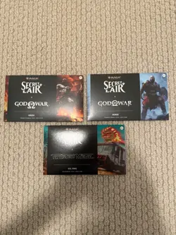 MTG Secret Lair Playstation: God of War: Greek (Foil) + Norse (Foil) + Sol Ring - Image 1