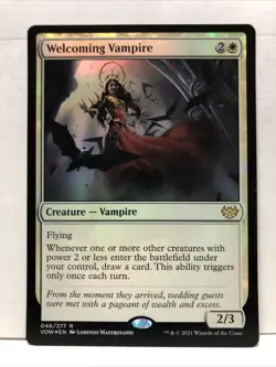 MTG Welcoming Vampire Magic: The Gathering Crimson Vow Foil #046 - Image 1