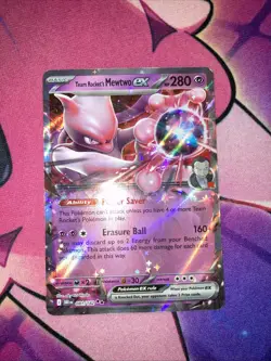 Team Rocket's Mewtwo ex 081/182 Destined Rivals Holo Double Rare NM ENG Pokemon - Image 2