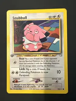 Snubbull Neo Genesis 1st Edition Regular Common 74/111 - Pokemon TCG NM - Image 1