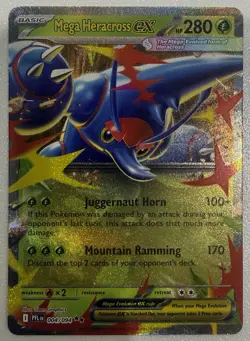 2025 POKEMON TCG MEGA EVOLUTION MEGA HERACROSS EX 004/094 HOLO VERY RARE MINT - Image 1