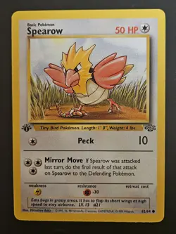 NM Near Mint 1st Edition Spearow 62/64 - Jungle Set - WOTC - Pokemon - 1999 - Image 1