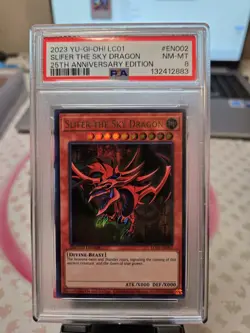 2023 Yu-Gi-Oh! LCO1 25th Anniversary Slifer The Sky Dragon PSA 8 - Image 1